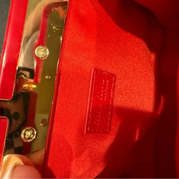 Miu Miu Red Glitter Kiss-lock snap Clutch/Coin Purse - Picture 8 of 16